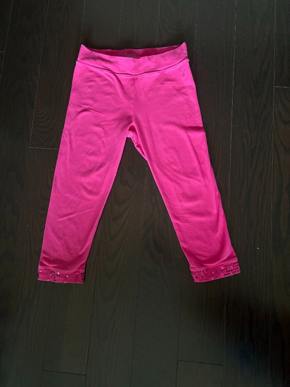 ¾ Length Pink Tights from Justice with Sequence Hem